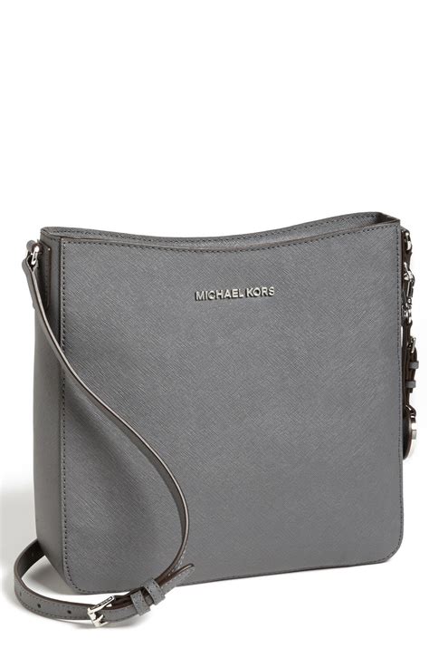 michael kors double zip crossbody grey|bolso Michael Kors jet set.